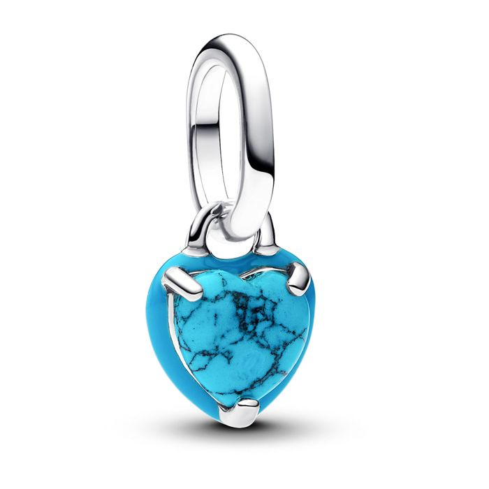 Pandora Moments Turquoise-Colored Heart Mini Dangle Charm