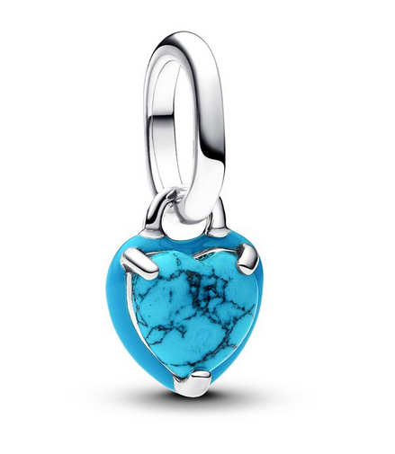 Pandora Moments Turquoise-Colored Heart Mini Dangle Charm