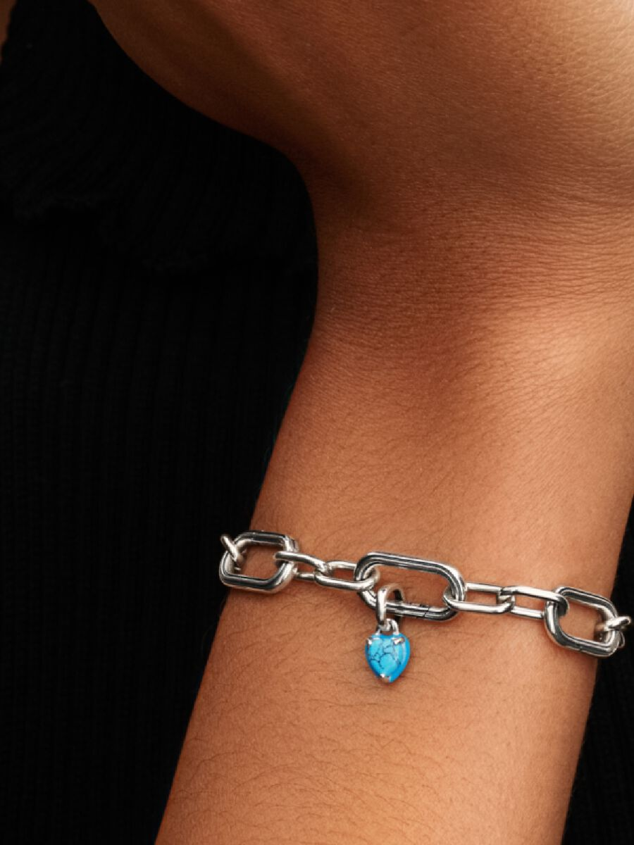 Pandora Moments Turquoise-Colored Heart Mini Dangle Charm