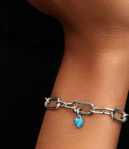 Pandora Moments Turquoise-Colored Heart Mini Dangle Charm