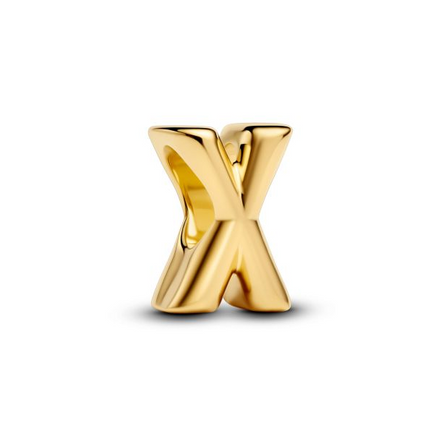 Pandora Letter X Alphabet Gold-Plated Charm