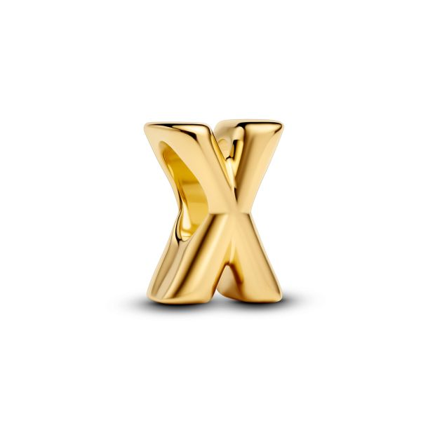 Pandora Moments 14K Gold-Plated Letter X Alphabet Charm
