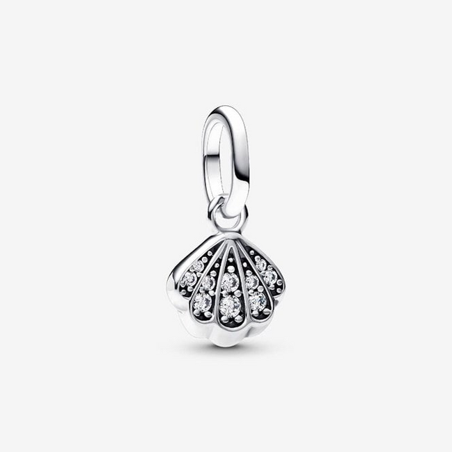 Pandora Moments Sparkling Shell Mini Dangle Charm
