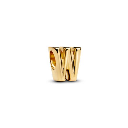 Pandora Letter W Alphabet Gold-Plated Charm