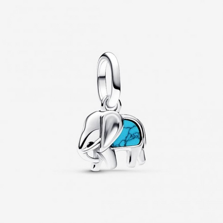 Pandora Moments Turquoise-Colored Elephant Mini Dangle Charm