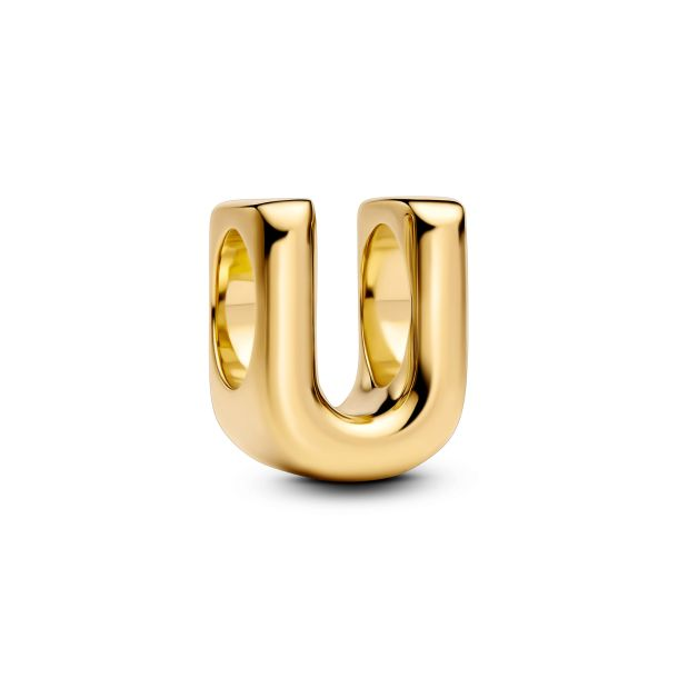 Pandora Moments 14K Gold-Plated Letter U Alphabet Charm