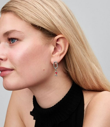 Pandora Moments Red Murano Glass Koi Fish Mini Dangle Charm