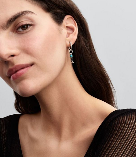 Pandora Moments Turquoise-colored Fishbone Dangle Charm