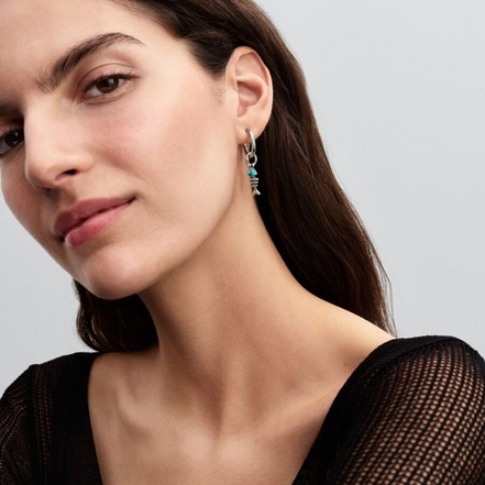 Pandora Moments Turquoise-colored Fishbone Dangle Charm