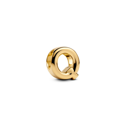 Pandora Moments 14K Gold Plated Letter Q Alphabet Charm