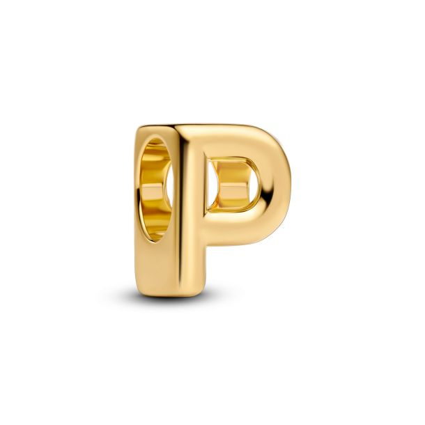 Pandora Moments 14K Gold-Plated Letter P Alphabet Charm