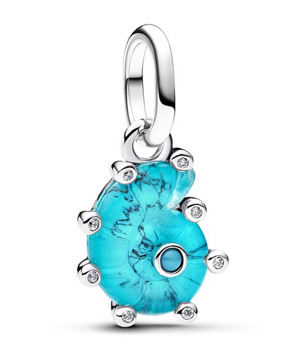 Pandora Blue Murano Glass Sea Snail Dangle Charm