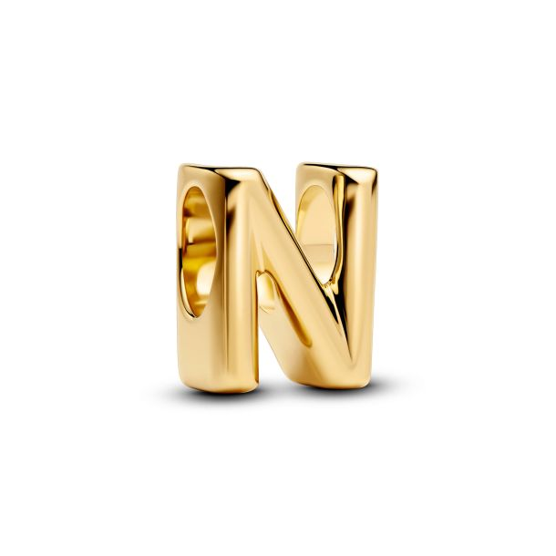 Pandora Letter N Alphabet Gold-Plated Charm