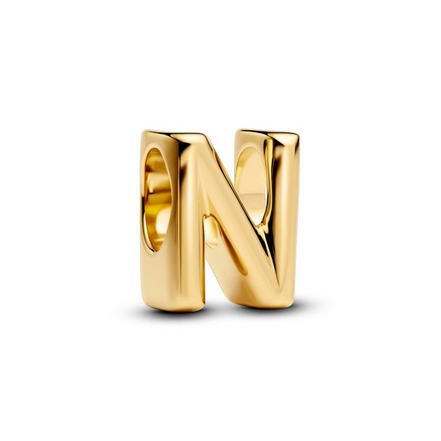 Pandora Letter N Alphabet Gold-Plated Charm