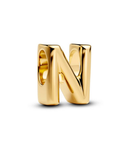Pandora Moments 14K Gold-Plated Letter N Alphabet Charm