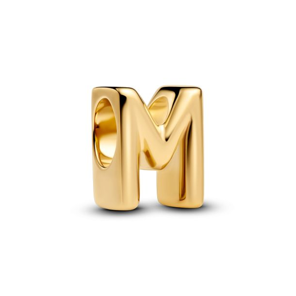 Pandora Letter M Alphabet Gold-Plated Charm