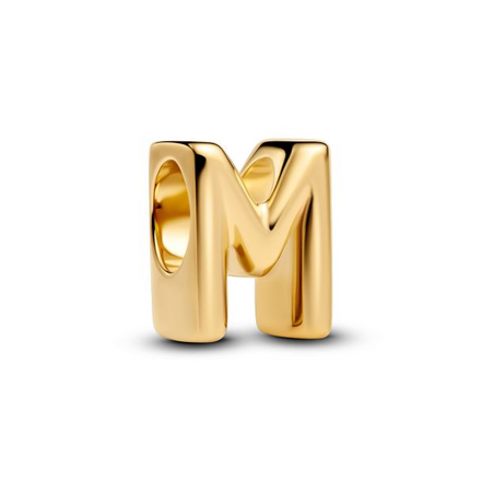 Pandora Letter M Alphabet Gold-Plated Charm