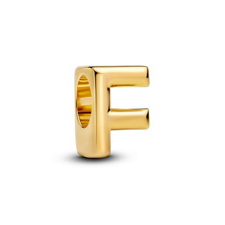 Pandora Letter F Alphabet Gold-Plated Charm