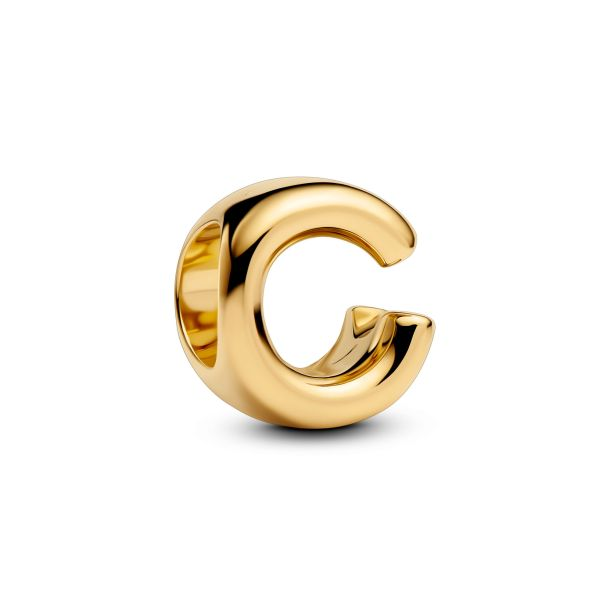 Pandora Moments 14K Gold-Plated Letter C Alphabet Charm