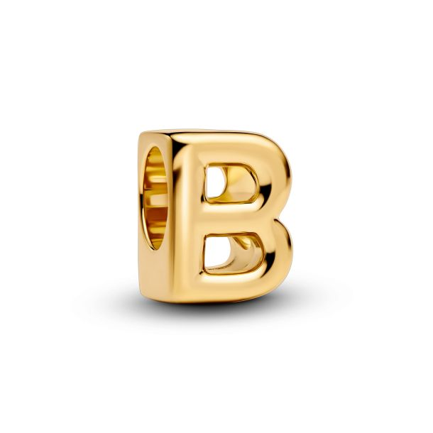 Pandora Letter B Alphabet Gold-Plated Charm