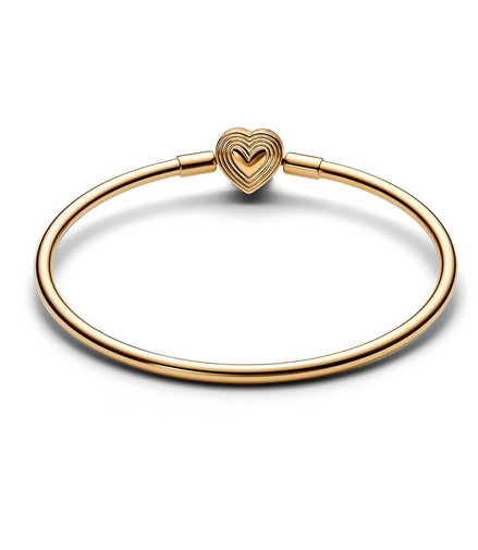 Pandora Radiating Heart Clasp Bangle Size 19