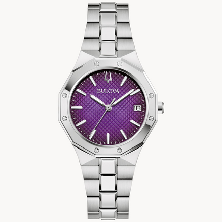 Bulova Classic Prestige Bracelet Watch With Textured Purple Ombre Dial