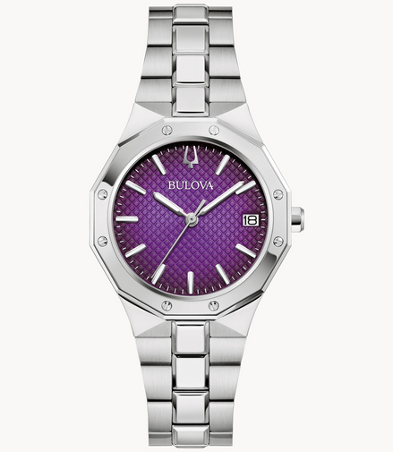 Bulova Classic Prestige Bracelet Watch With Textured Purple Ombre Dial