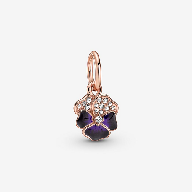 Rose Deep Purple Pansy Dangle