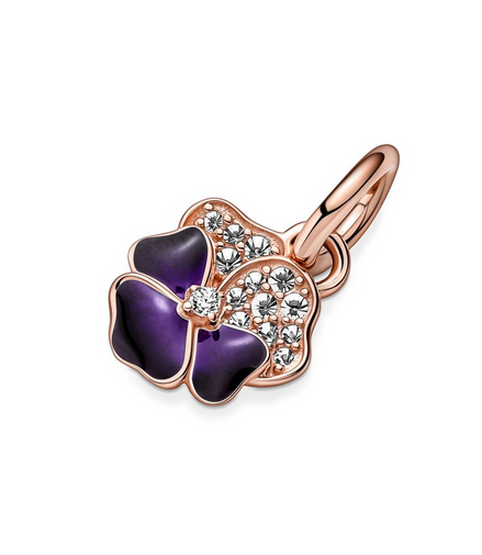 Rose Deep Purple Pansy Dangle