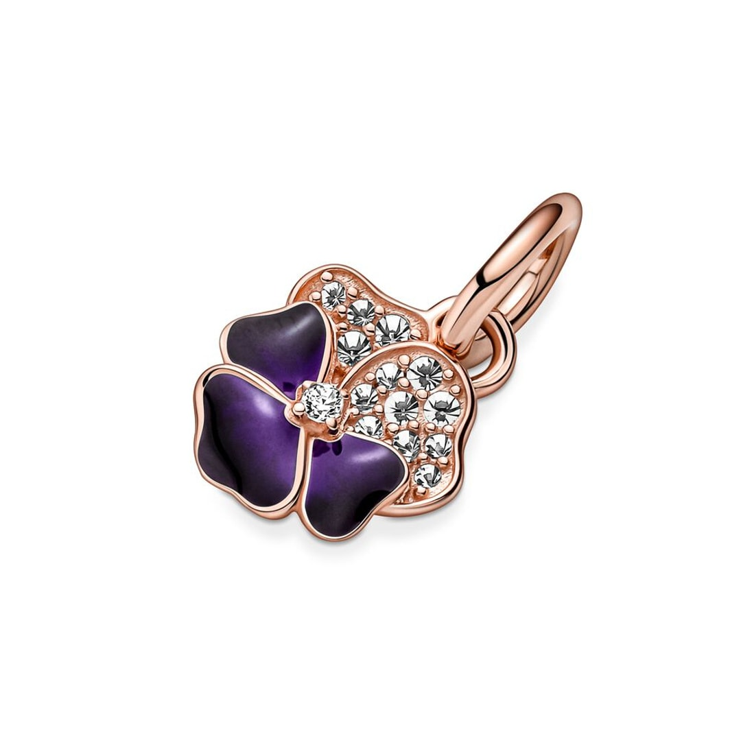 Rose Deep Purple Pansy Dangle