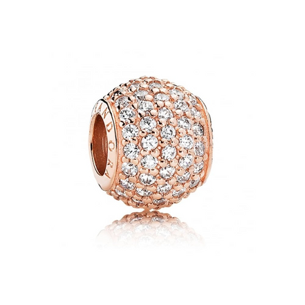 Abstract Pave Pandora Rose Charm