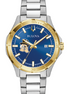 Bulova Men's Wake Forest "Demon Deacon" Two-Tone Watch With Blue Dial