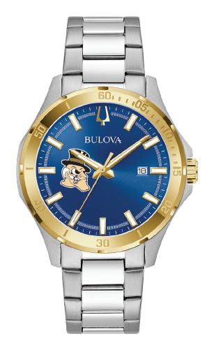 Bulova Men's Wake Forest "Demon Deacon" Two-Tone Watch With Blue Dial