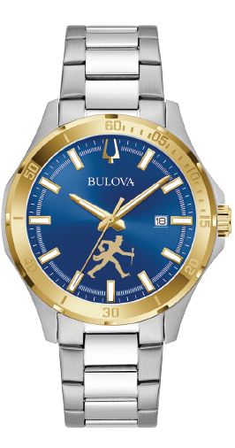 Bulova Men's Wake Forest "Walking Deacon" Two-Tone Bracelet Watch With Blue Dial