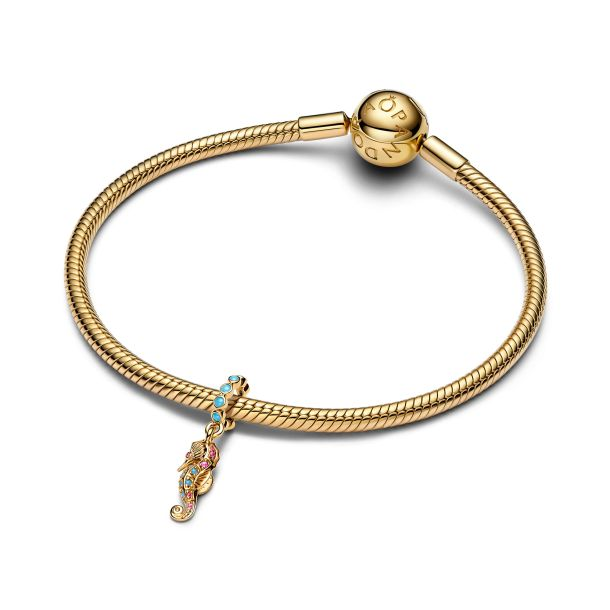 Pandora Moments 14K Gold Plated Seahorse Dangle Charm