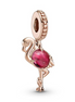 Pandora Pink Murano Glass Flamingo Dan, Rose Gold-Platedgle Charm