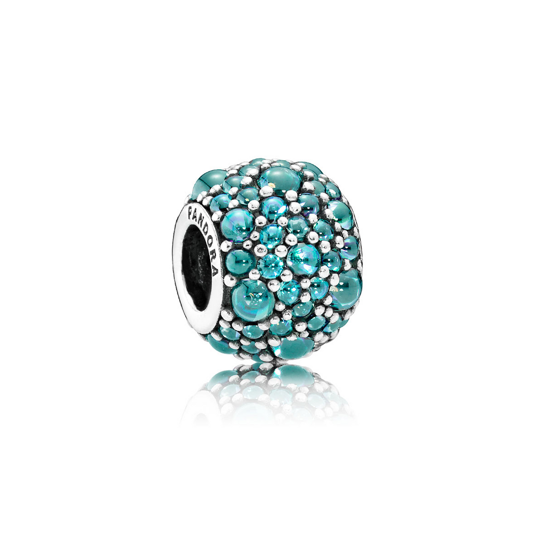 Pandora Shimmering Droplets with Teal Zirconia Charm