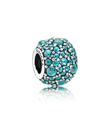 Pandora Shimmering Droplets with Teal Zirconia Charm