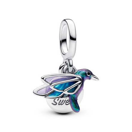 Pandora Hummingbird Double Dangle Charm