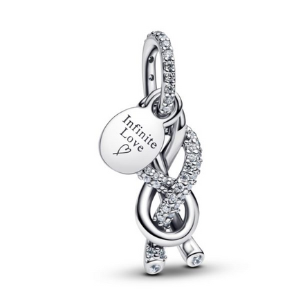Pandora Pavé Infinity Knot Dangle Charm