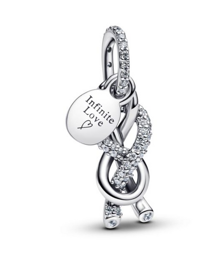 Pandora Pavé Infinity Knot Dangle Charm