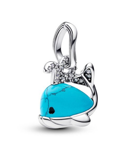 Pandora Moments Turquoise-Colored Whale Dangle Charm