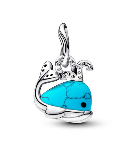 Pandora Moments Turquoise-Colored Whale Dangle Charm