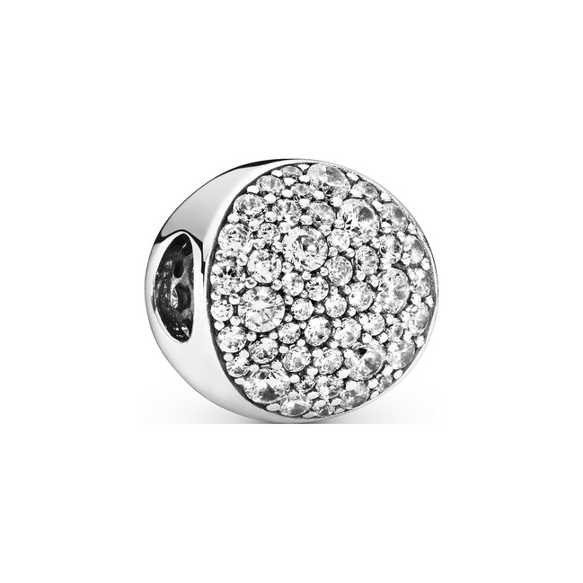 Pandora Abstract Pave Silver Charm