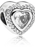 Sterling Silver Sparkling Love Heart Charm