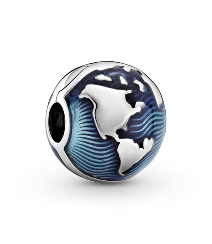 Pandora Blue Globe Clip Charm