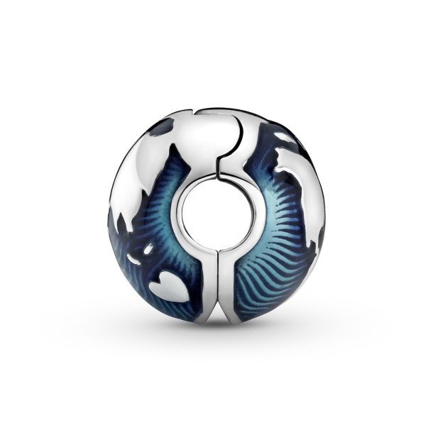 Pandora Blue Globe Clip Charm