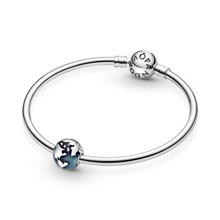 Pandora Blue Globe Clip Charm