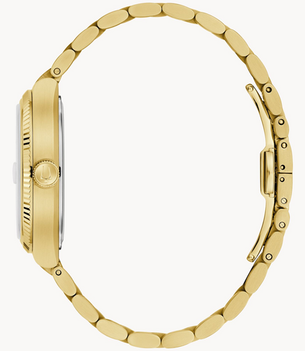 Bulova Super Seville Gold-Tone IP Bracelet Watch With Square Silver Dial