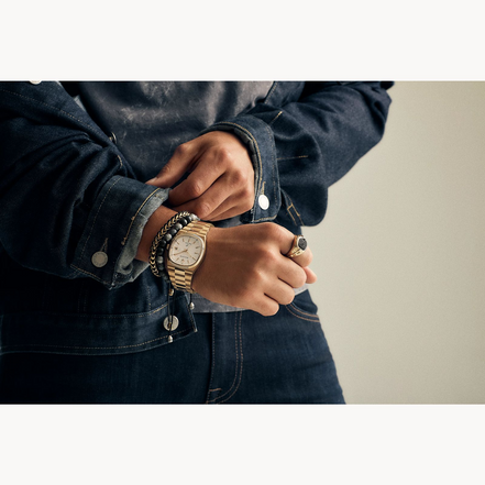 Bulova Super Seville Gold-Tone IP Bracelet Watch With Square Silver Dial